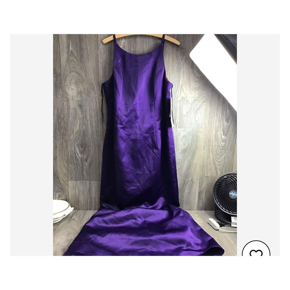 NWT Modern Bride Purple Satin Dress - Size 13-14